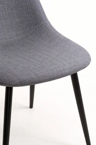 Pakiet 4 krzese z czarnej tkaniny Teok