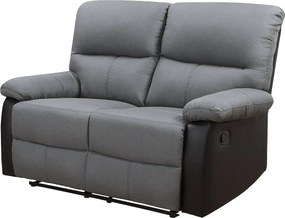 Sofa wypoczynkowa "Lincoln" - 147 x 89 x 103 cm - 2 miejsca - Ciemnoszaro-czarna