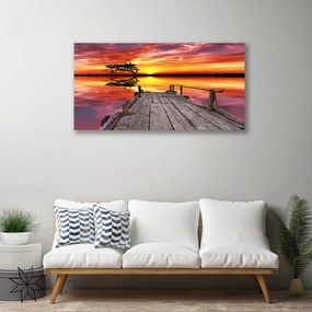 Obraz canvas Drewniane Molo nad Jeziorem