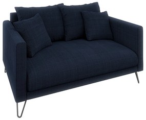Ciemnoniebieska sofa z tkaniny szenilowej 140 cm Freya – Ropez