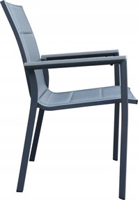 Krzesło Ogrodowe Grafit 56x65x88 cm Szara Szybkoschnąca Tkanina Nowoczesny