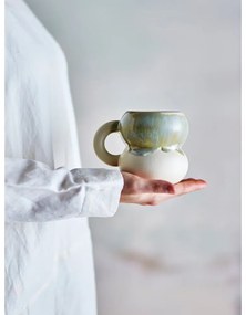 Niebieskio-kremowe kamionkowe kubki zestaw 4 szt. 400 ml Luna – Bloomingville