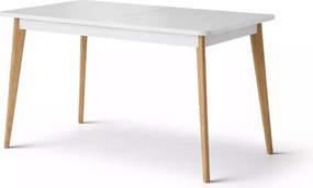 Stół Bliwon rozkładany 140-180x80 cm skandynawski biały/dąb riviera nowoczesny do jadalni