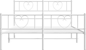 Białe metalowe łóżko małżeńskie 140x200 cm W0-N28