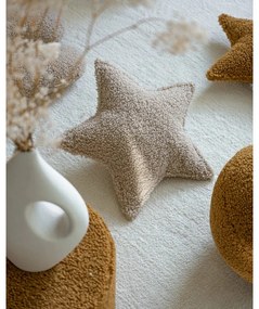 Jasnobrązowa poduszka na sofę dziecięcą z materiału bouclé Star – Wigiwama