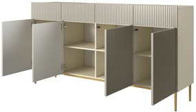 Komoda z szufladami Nicole 200 cm - kaszmir / złote nóżki