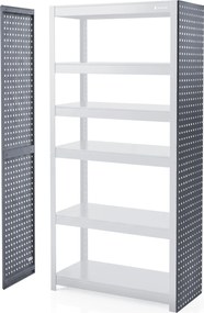 Tablica perforowana do regału antracytowa: JOHNNY, 2 sztuki, 1800 x 20 x 420 mm