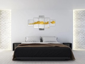 Obraz - Złote i szare pociągnięcia (125x70 cm)