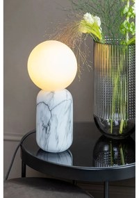 Biała lampa stołowa w dekorze marmuru Leitmotiv Gala, wys. 32 cm