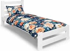 Białe drewniane łóżko pojedyncze 80x200 R2-P16