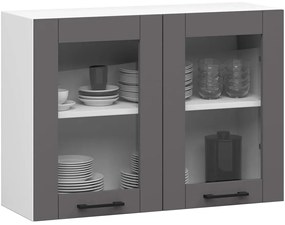 Szara szafka kuchenna z witryną 80 cm W9-T05