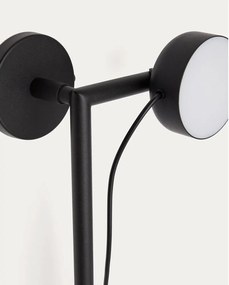 Czarny metalowy kinkiet LED ze ściemniaczem do kontaktu Orey – Kave Home