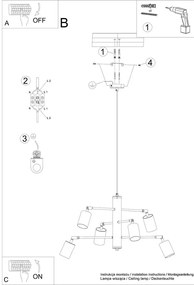 Żyrandol LEMMI 6 biały SOLLUX  LIGHTING