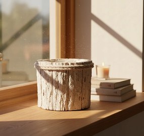 Osłonka z kory 12 cm Naturalna Doniczka Boho Rustykalna Dekoracja do Roślin