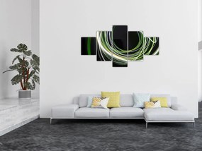 Obraz zielonych kresek (125x70 cm)