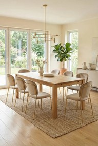 Beżowe welurowe krzesło pikowane M8-P68