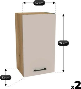 Zestaw Mebli Kuchennych MODERN 200 cm Dąb Evoke/Kaszmir Nowoczesny