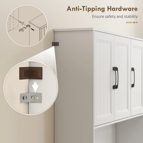 HOMCOM Szafka kuchenna, 180,5 cm, kredens, blat roboczy, otwór na kabel, regulowane półki, MDF, Biały