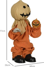 HOMCOM Wiatrak Dekoracja Halloween, poruszająca się, wydająca dźwięki, zasilana bateriami