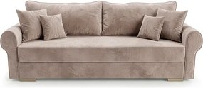 Sofa z Funkcją Spania RELON Beżowa Glamour