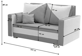 Sofa kanapa 2 os z funkcją spania ASTO1 Brązowy/Beżowy