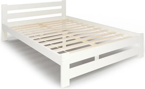 Białe Podwójne Łóżko Drewniane Ze Stelażem 180X200 Z2-H14