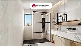 Ścianka prysznicowa do kabiny walk-in z sitodrukiem - Czarny mat - 120 x 200 cm - VENTANITA