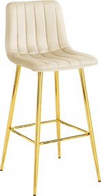 Jasnobeżowy hoker tapicerowany w stylu glamour G6-T59