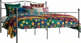 Szare metalowe łóżko w stylu loftowym 180x200 cm C4-H28