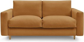 Musztardowa sofa do spania/rozkładana 220 cm Cocoone – Bobochic Paris