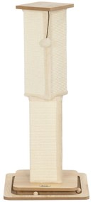 PawHut 3-w-1 Drapak z torami do zabawy, piłką i sizalem, do 10 kg, 39,5 x 39,5 x 87 cm, Dąb/Kremowy