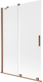 Mexen Velar parawan nawannowy 2-skrzydłowy rozsuwany 120 x 150 cm, szron, miedź szczotkowana - 896-120-000-31-65