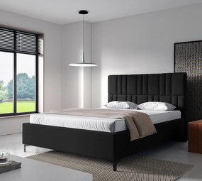 Czarne welurowe łóżko z pojemnikiem 4 rozmiary W5-M04