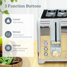 HOMCOM Zestaw Czajnik i Toster, 1,7L 2200W Szybkokochający Czajnik z Termostatem | Aosom PL