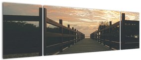 Obraz drewnianego pomostu nad jeziorem (170x50 cm)