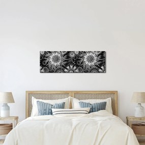 Obraz - Czarne i białe osty (z zegarem) (90x30 cm)
