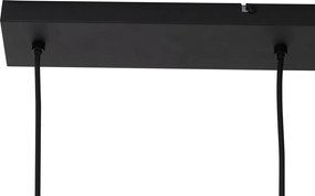 Nowoczesna lampa wisząca czarna z dymionym szkłem, 4 źródła światła - Dame