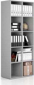 Regał FRAME, wysoki, 2 kolumny, 2162 x 872 x 450 mm, szary