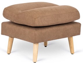 Fotel Wypoczynkowy HENRY z Podnóżkiem Brązowy Nowoczesny Loftowy