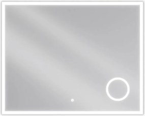 Mexen Kala lustro łazienkowe podświetlane z lusterkiem kosmetycznym 100 x 80 cm, LED 6000K, antypara - 9820-100-080-611-00