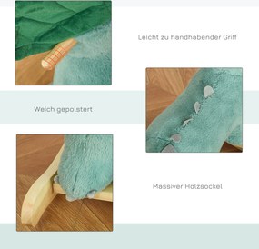 HOMCOM Koń na biegunach pluszowy zwierzak na biegunach huśtawka dla dzieci zabawka dzieci ciemnozielony