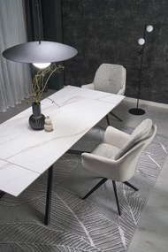 Stół rozkładany VITORINO 160(220)x90 biały marmur HALMAR