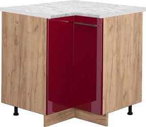 Szafka narożna bordowa czerwień wysoki połysk 80.5x60x82 fame-line