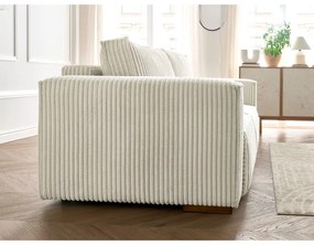 Beżowa sztruksowa rozkładana/ze schowkiem sofa 244 cm Chelsea – Bobochic Paris