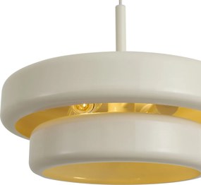 Lampa wisząca retro beżowa z metalowym kloszem - Ophelia