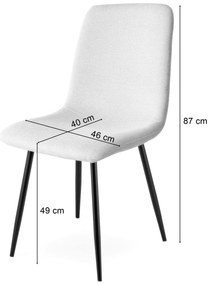 Zestaw jadalniany 1 + 4, stół CITY 110x75 cm dąb artisan + kremowe krzesło jadalniane RIFT z czarnymi nogami