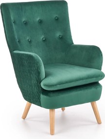 Wypoczynkowy fotel tapicerowany w stylu glamour Ravel Halmar