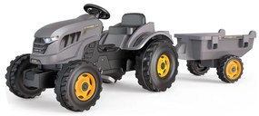 Smoby traktor xxl szary na pedały z przyczepką