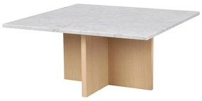 Biało-naturalny marmurowy stolik 90x90 cm Brooksville – Rowico
