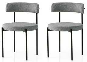 Zestaw krzeseł do jadalni Gini Dark Grey andBlack, 2 szt.